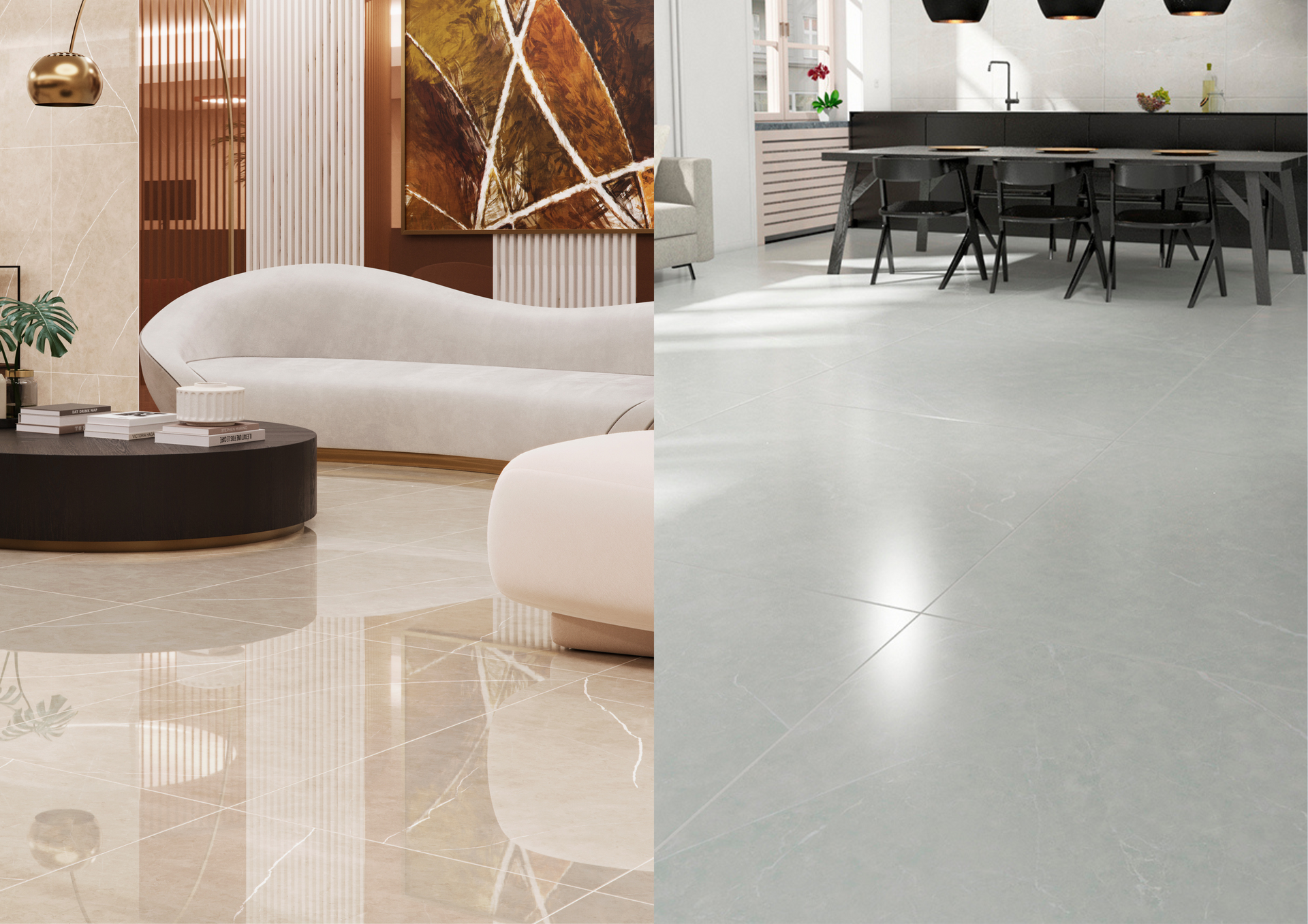 piso porcelanato acetinado ou polido