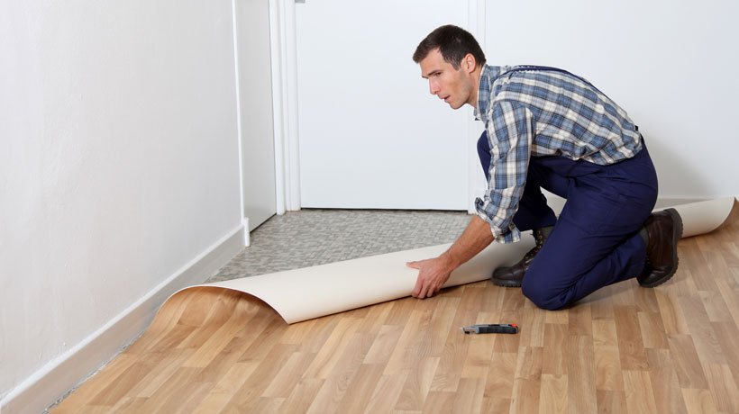 piso vinilico em manta