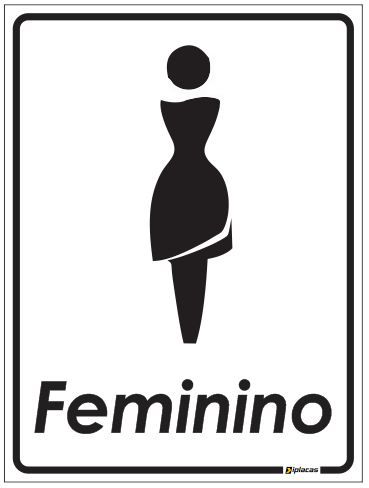 placa de banheiro feminino para imprimir e colorir