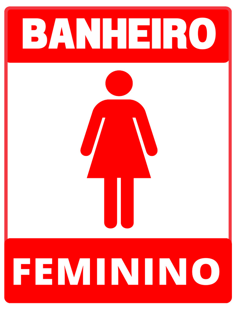 placa banheiro feminino impressa vs. pintada à mão