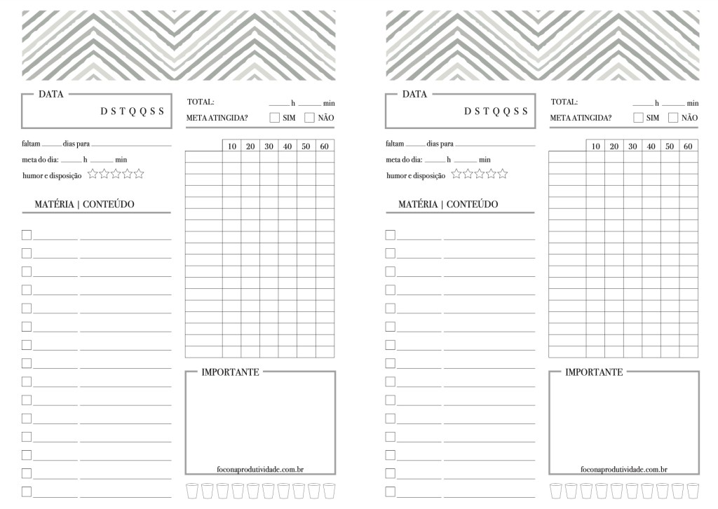 planner de estudos pdf para imprimir