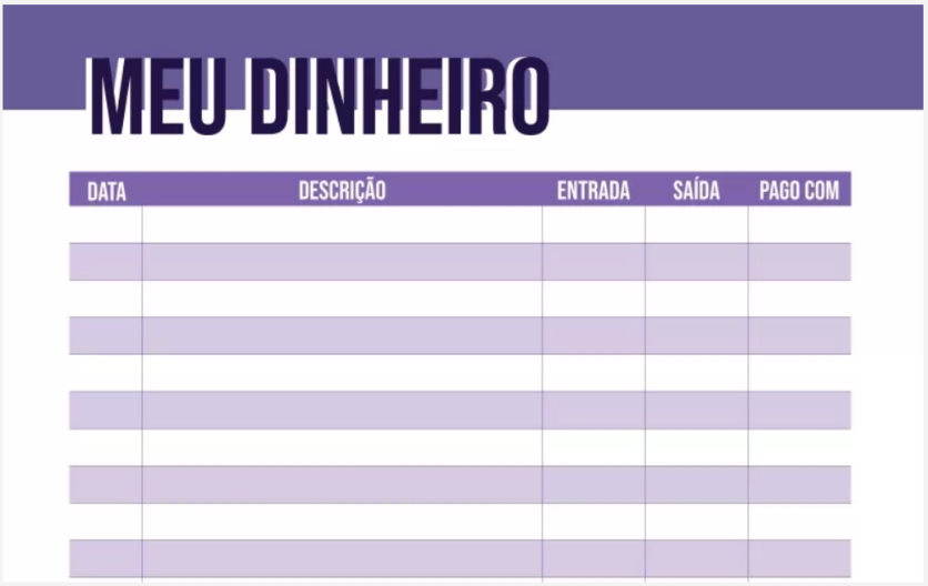 modelo de planner financeiro para baixar