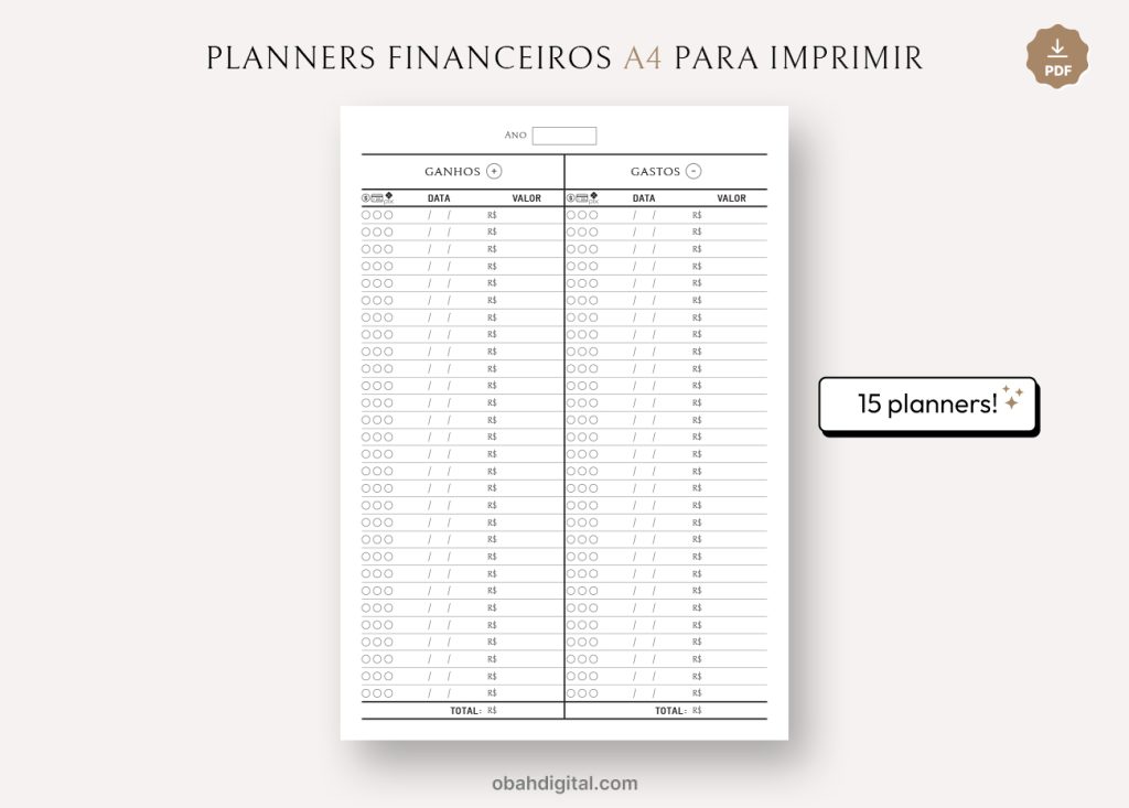 como organizar finanças com planner impresso