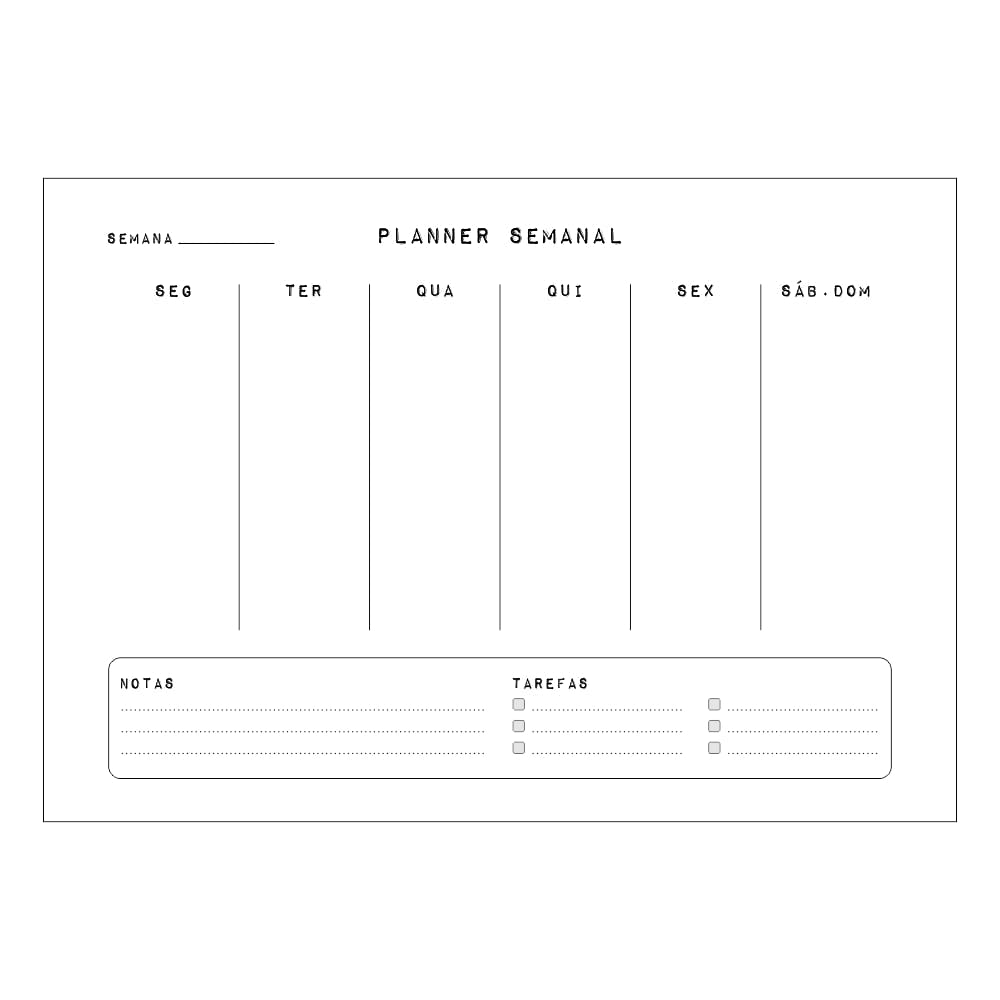 calendário semanal para imprimir