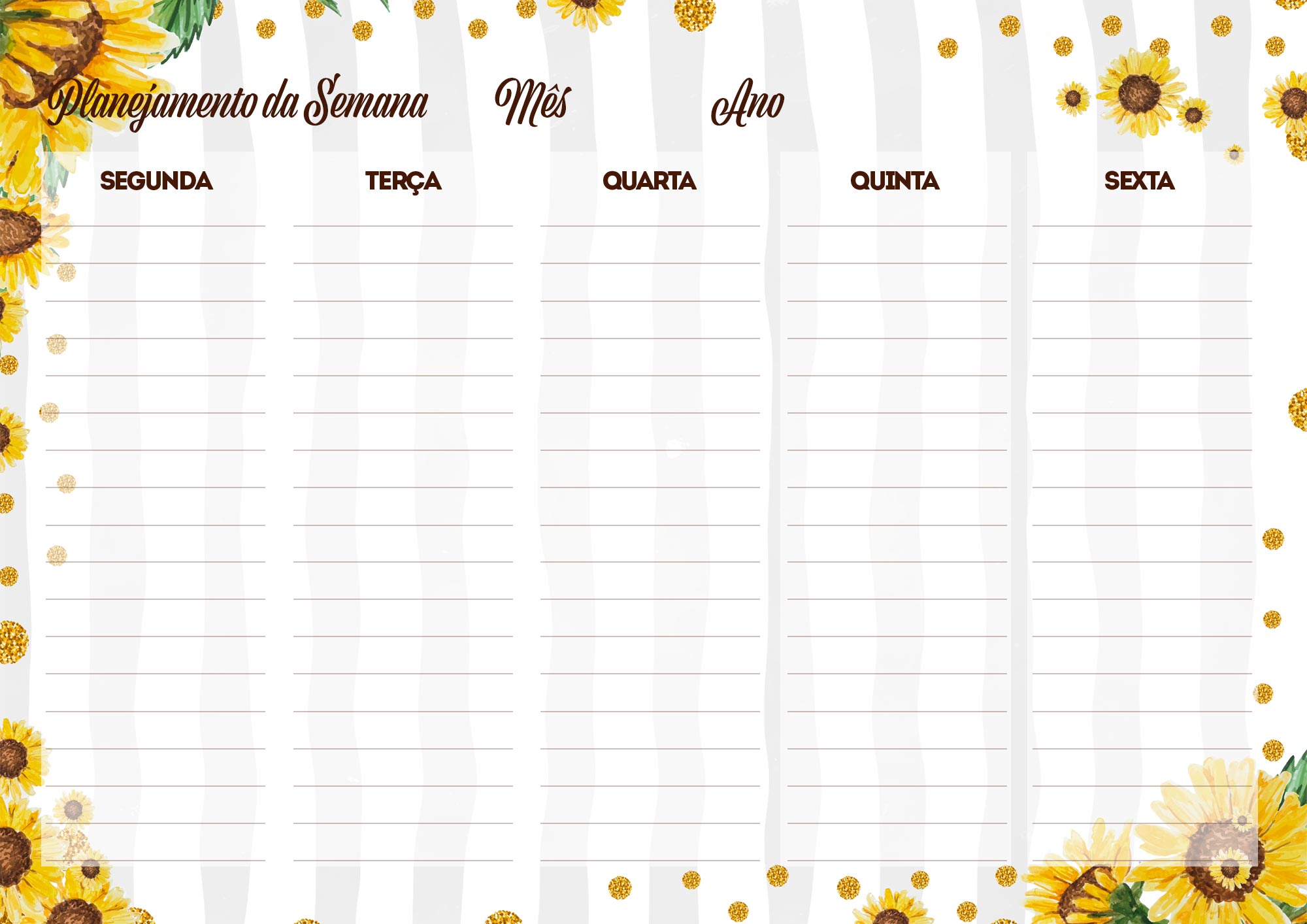 planejador de rotina semanal para imprimir