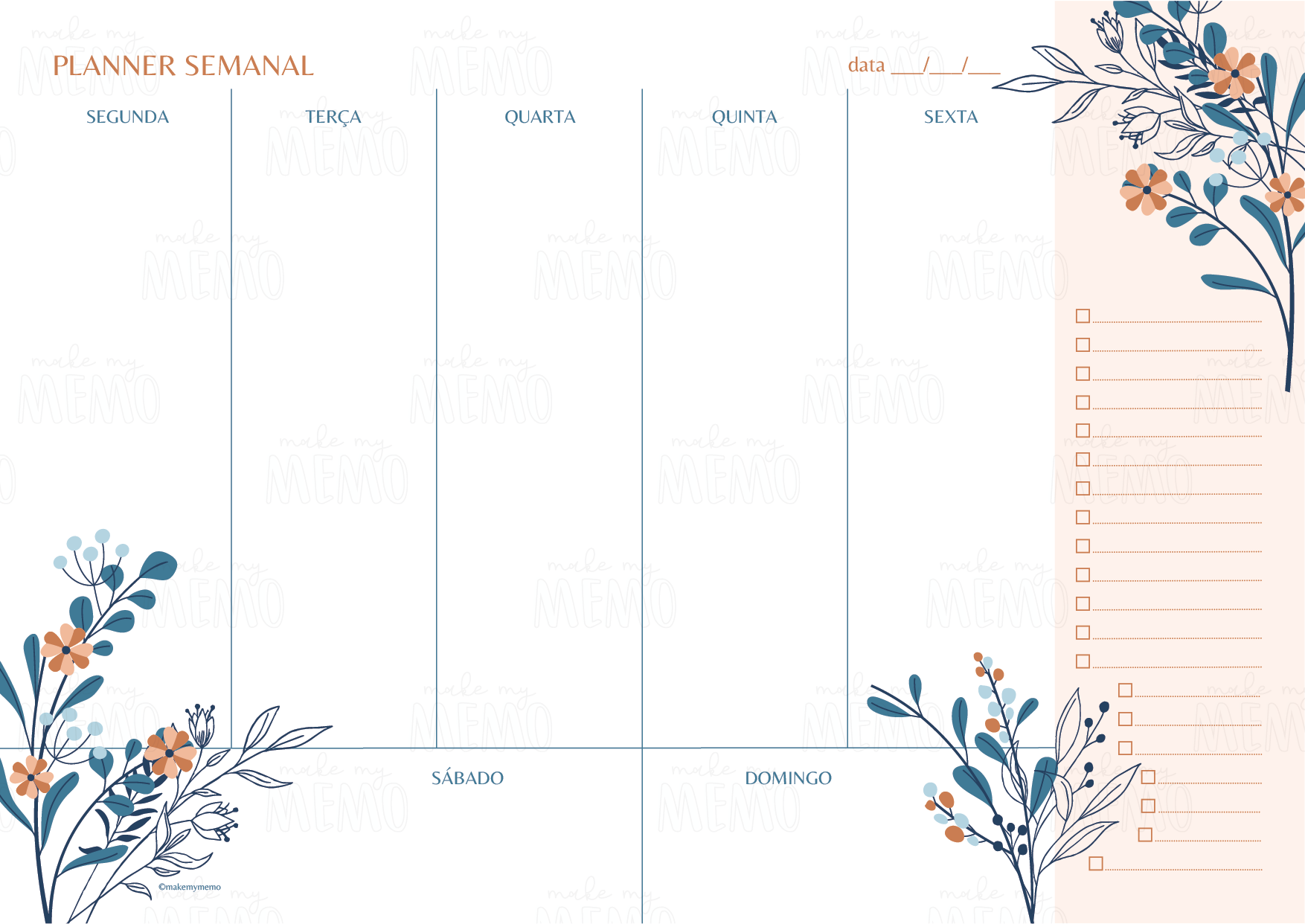 planner semanal para estudantes