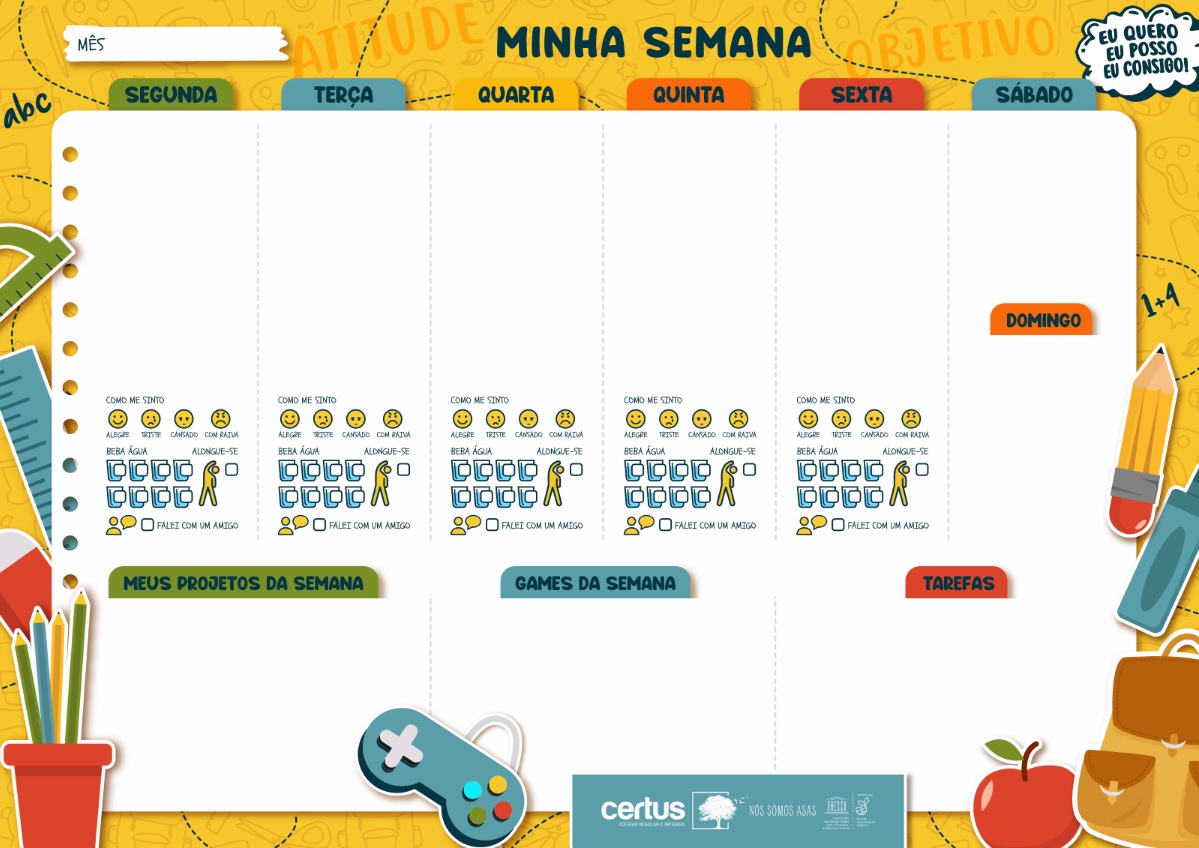 planner semanal para trabalho
