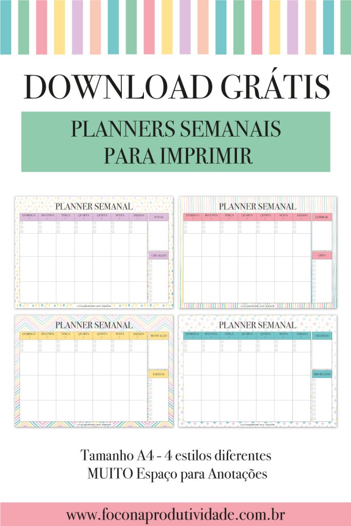 modelo de planner semanal grátis