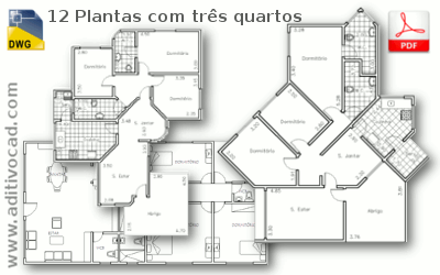 planta baixa 3 quartos com suite