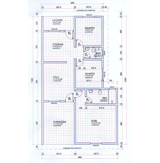planta baixa 3 quartos sobrado