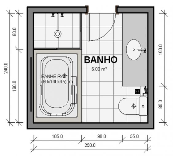 banheiro quadrado 1.7x1.7