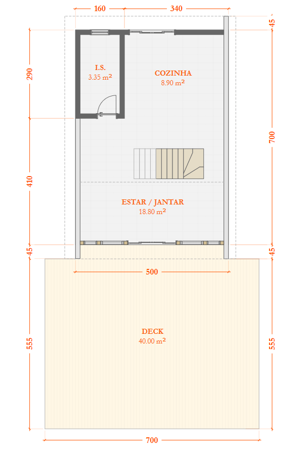 Chalé com 1 quarto