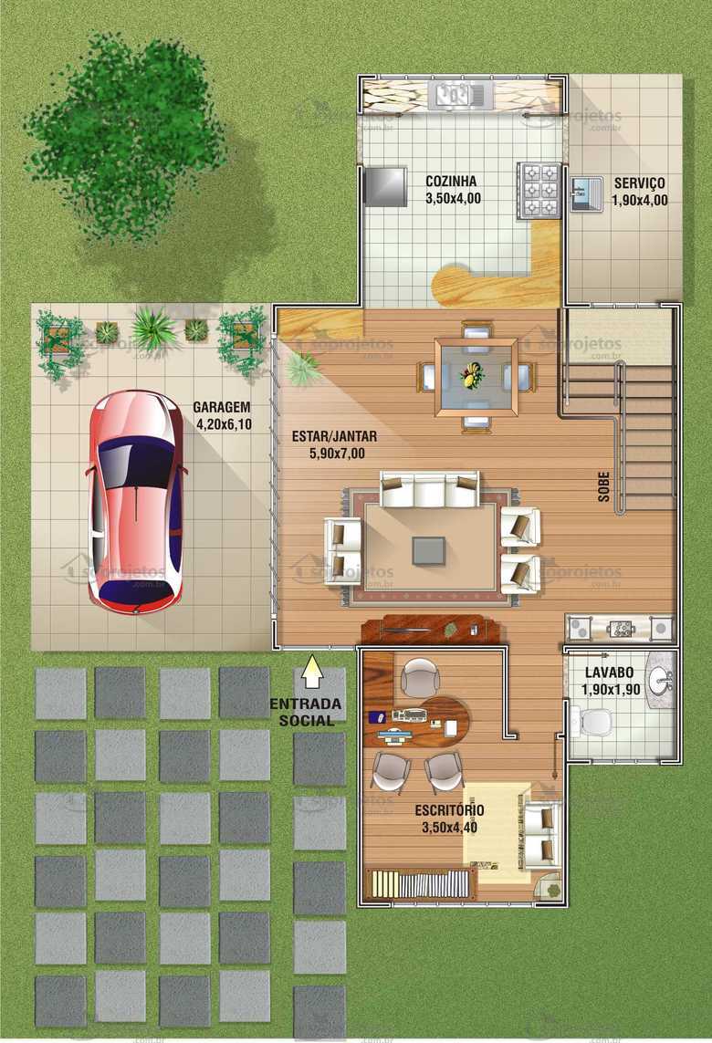 casa térrea com 2 quartos e garagem