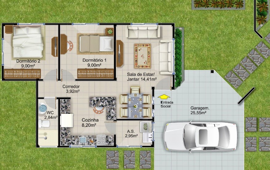 casa com garagem integrada