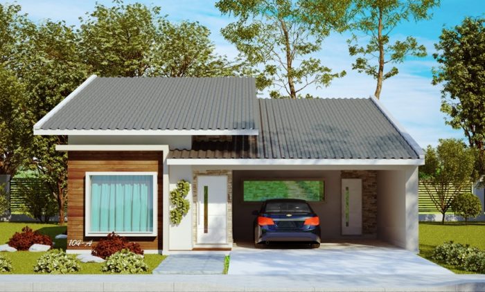 casa térrea com 2 quartos e garagem