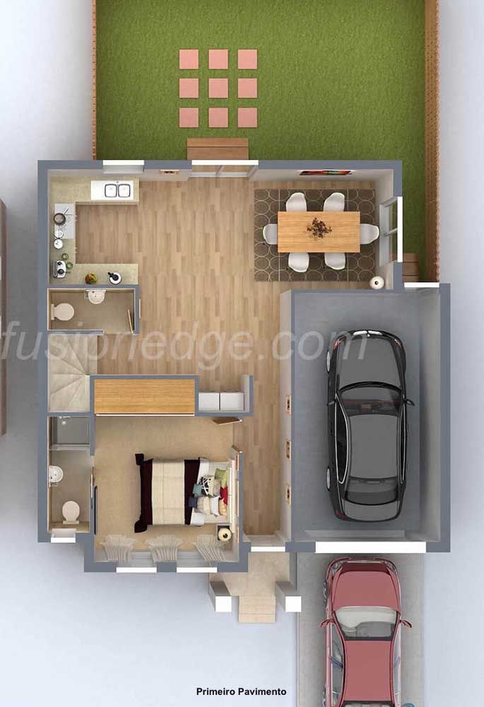 casa com garagem e edícula