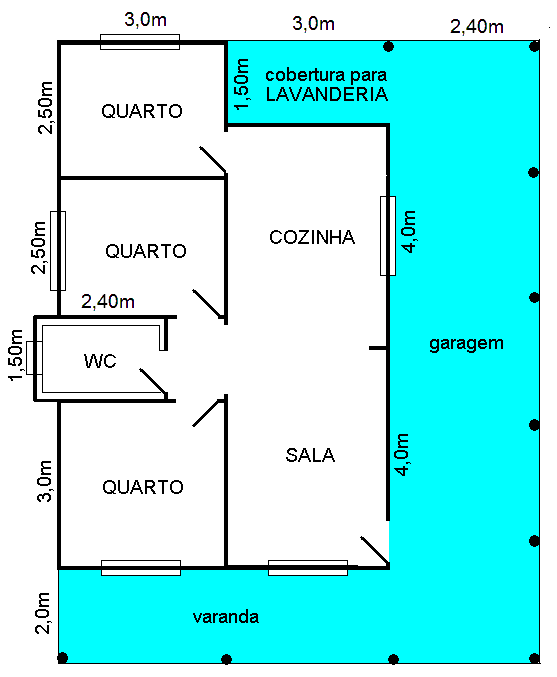 casa com garagem lateral e 3 quartos