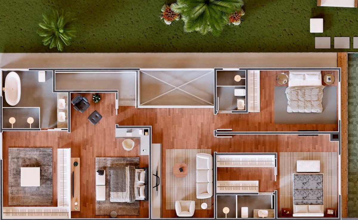 Ideias de layout casa 3 quartos