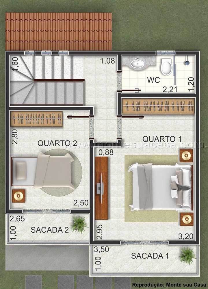 planta de sobrado pequeno