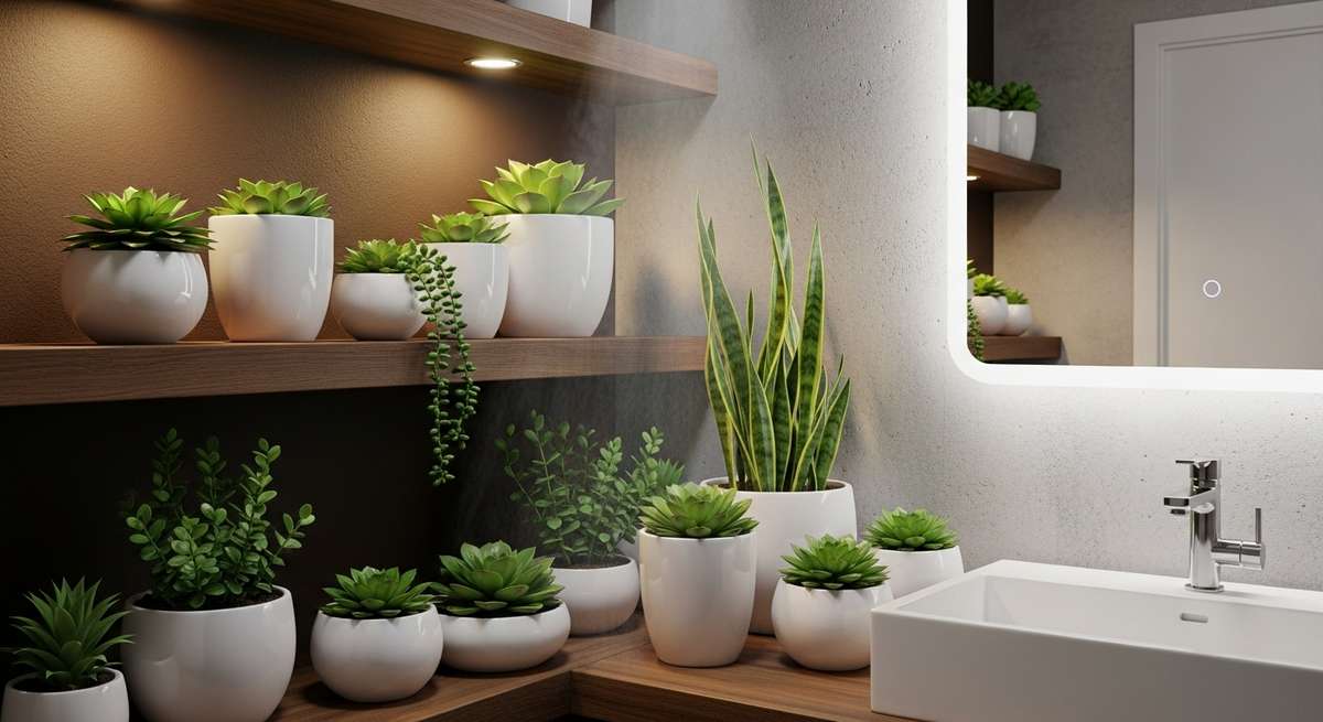 Decoração com plantas pendentes: ideias para banheiros pequenos
