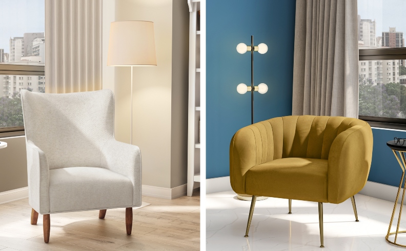 Materiais e Acabamentos de Poltronas: Veludo