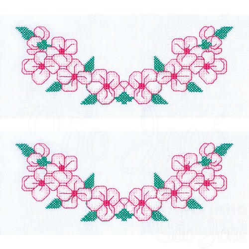 como fazer flor em ponto cruz para toalha de banho