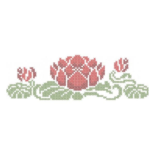 como fazer flor em ponto cruz para toalha de banho