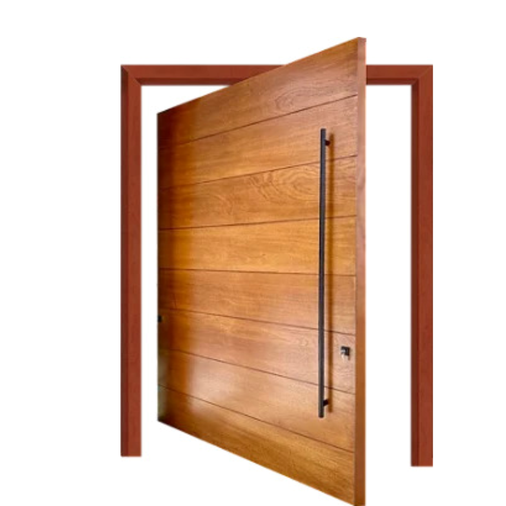 porta pivotante madeira com vidro