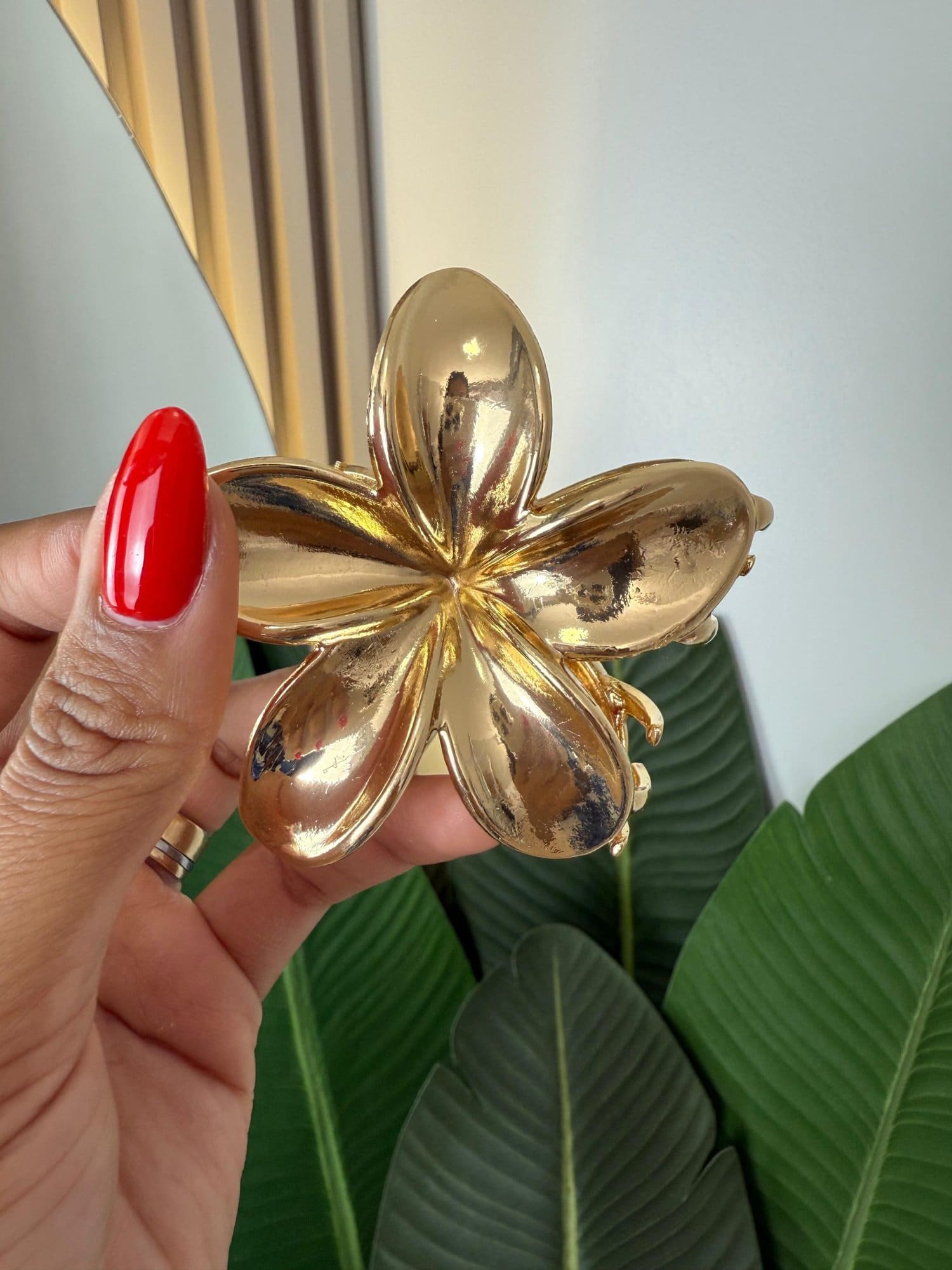 presilha de flor acrílico