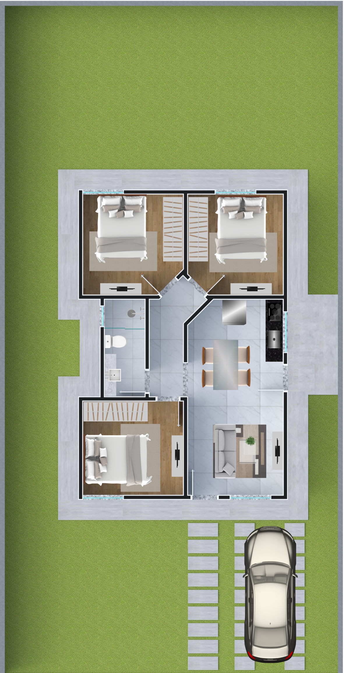 projeto casa 3 quartos econômico