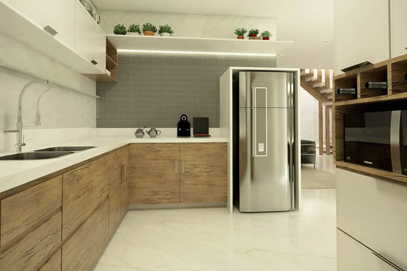 projeto de cozinha em L