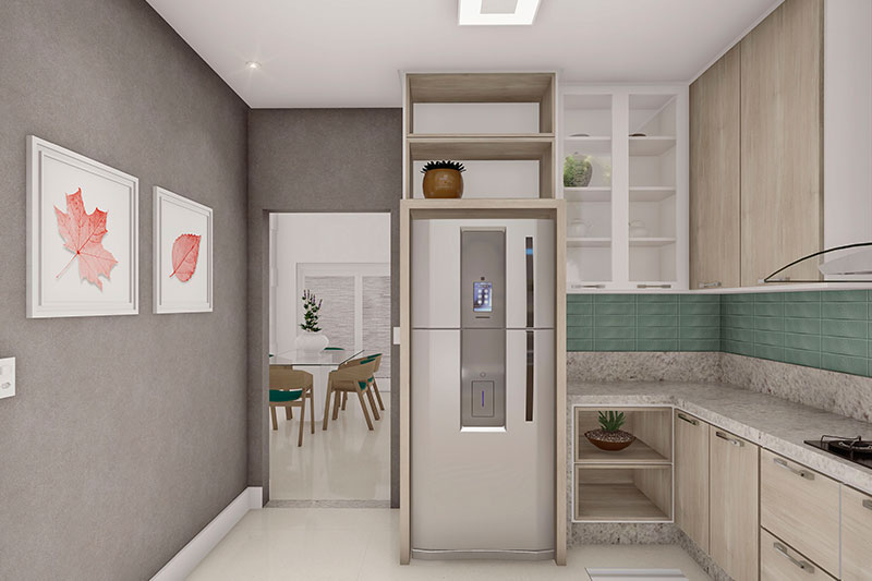 projeto de cozinha em L