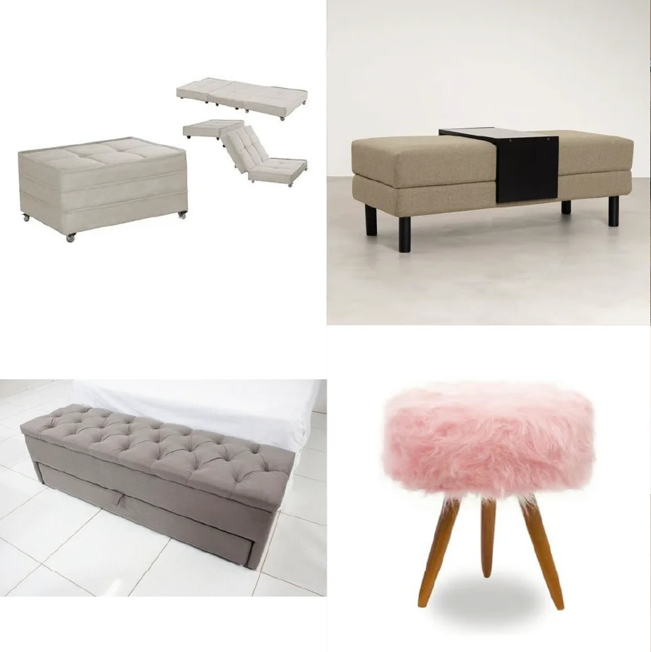 puff de crochê para sala de estar