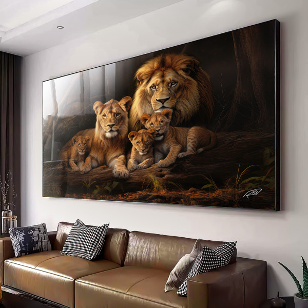 quadro leao minimalista