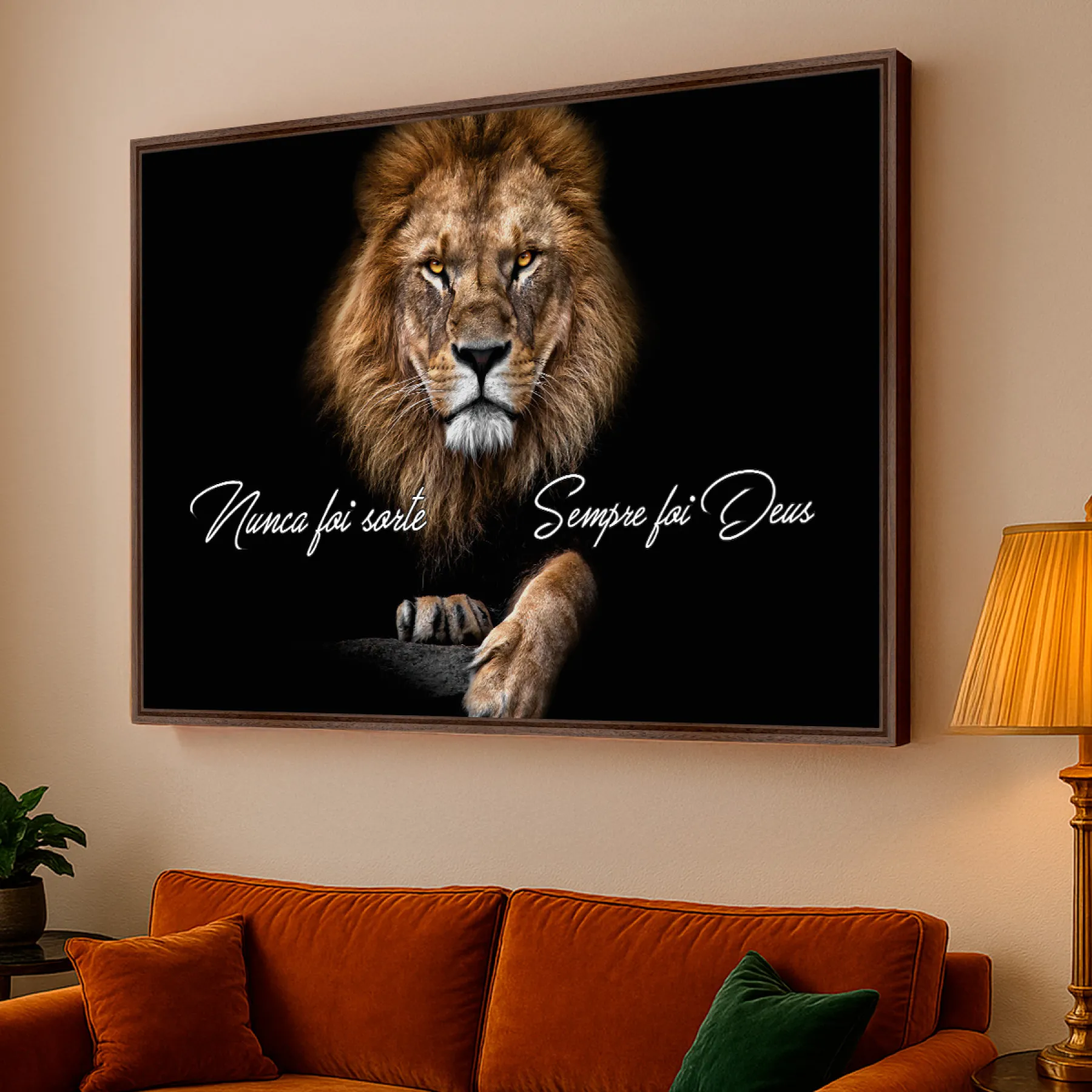 quadro leao rugindo