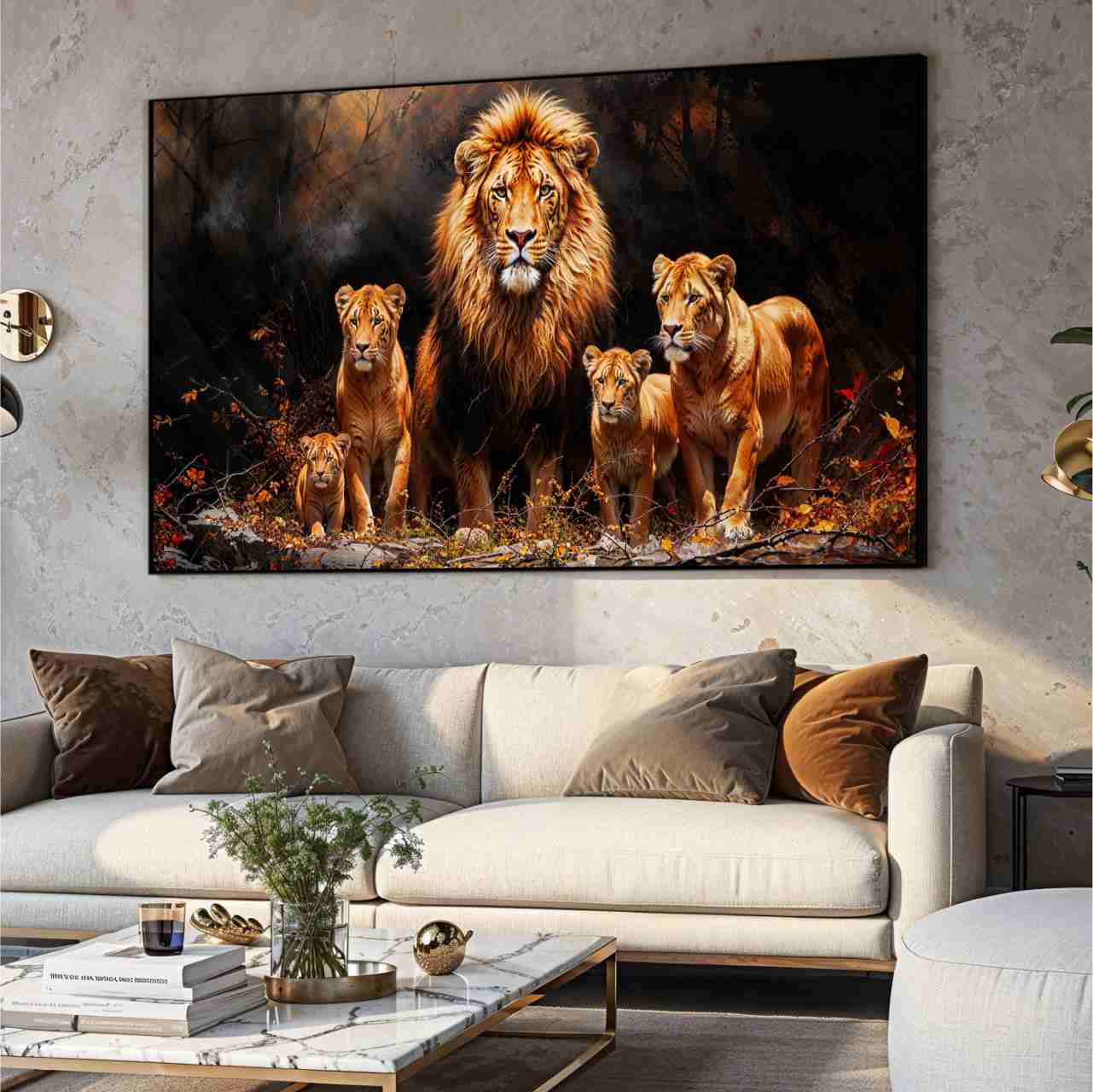 quadro leao para escritório