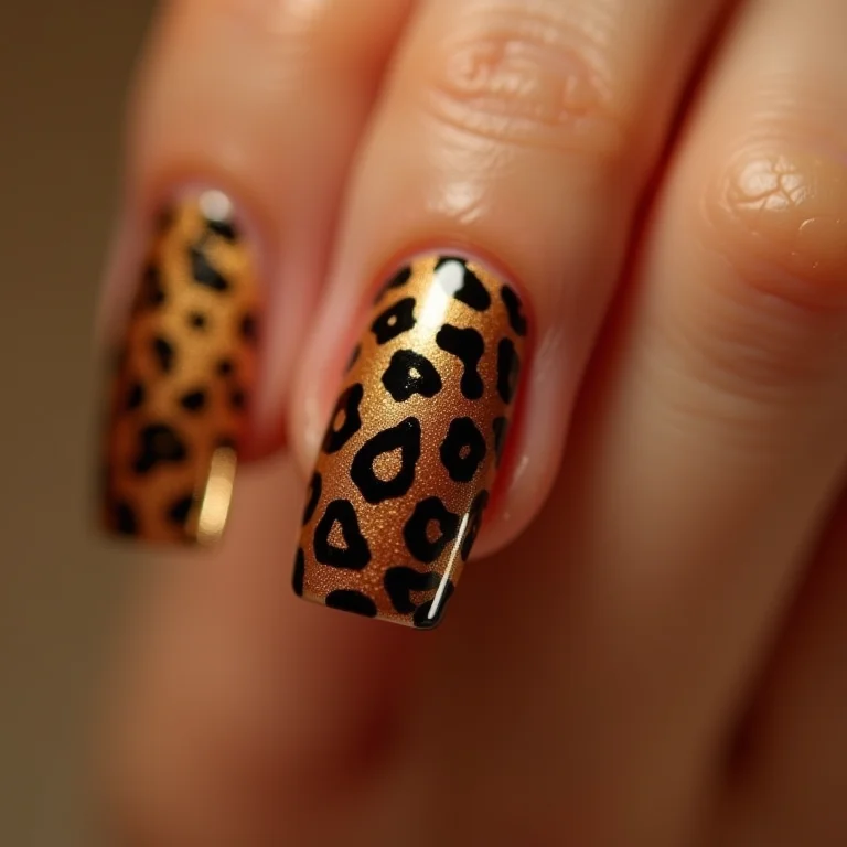 ideias de unhas decoradas onça marrom para arrasar