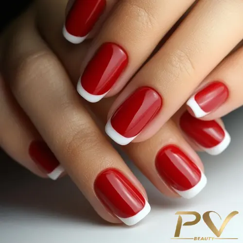 ideias unhas decoradas vermelho e branco para festas