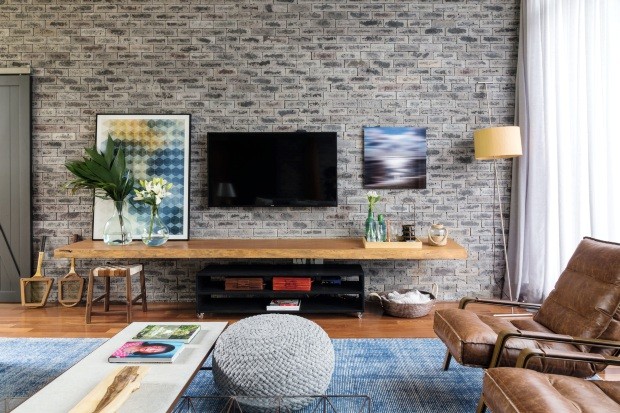 orçamento completo tijolinho aparente sala