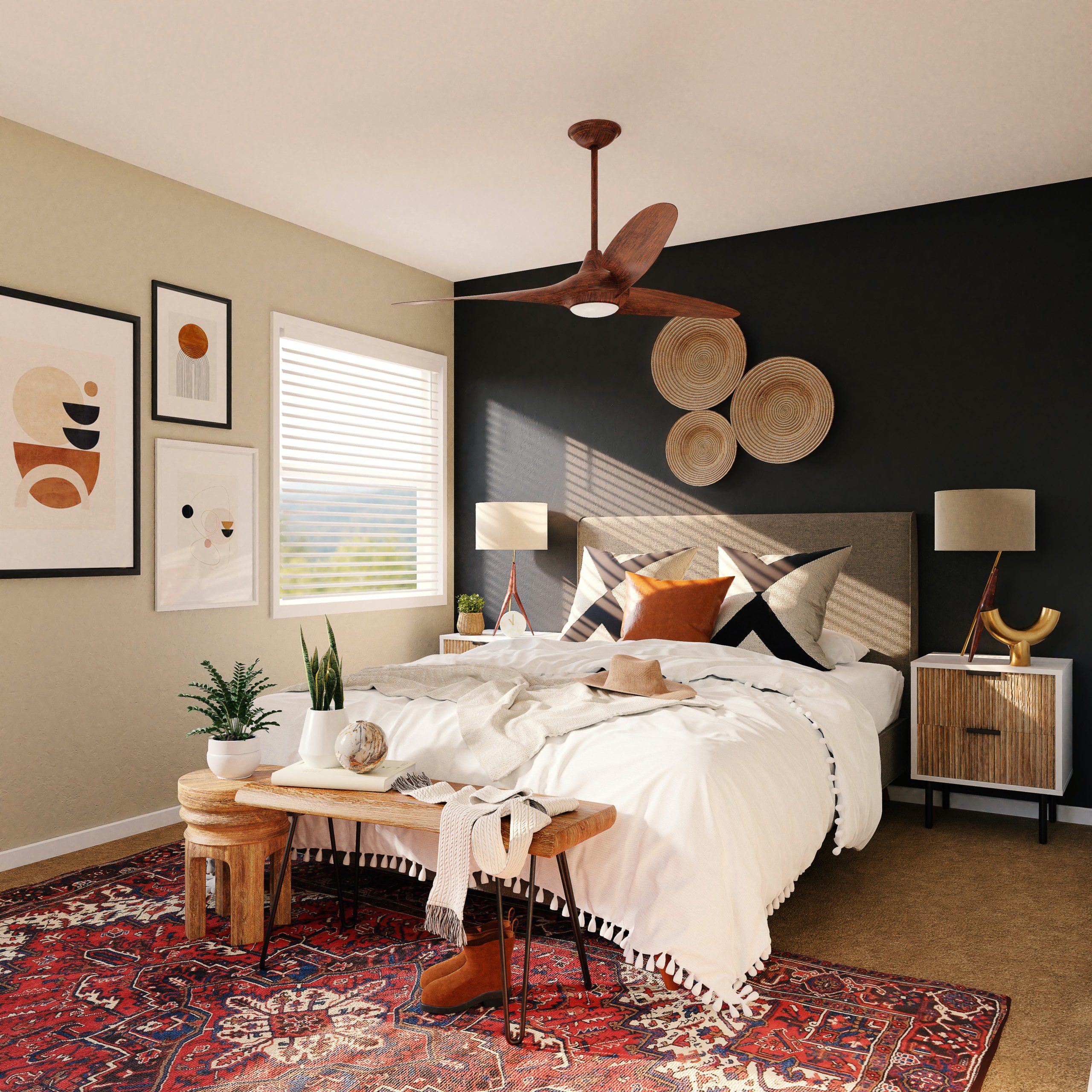 quarto casal boho moderno