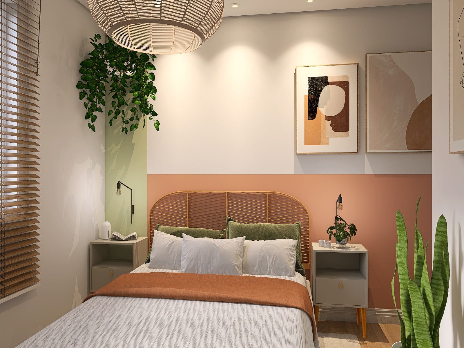 quarto casal boho inspiração