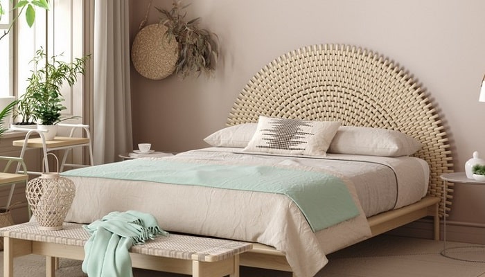 quarto casal boho tons terrosos
