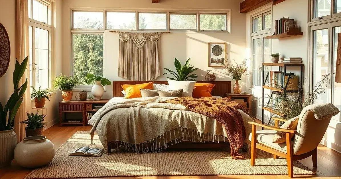 quarto casal boho com palha