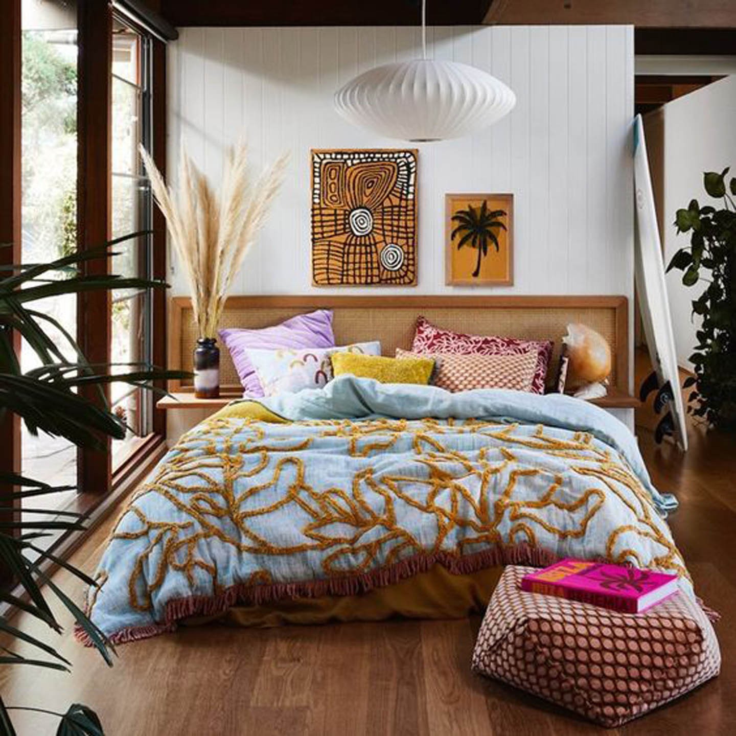quarto casal boho tons terrosos