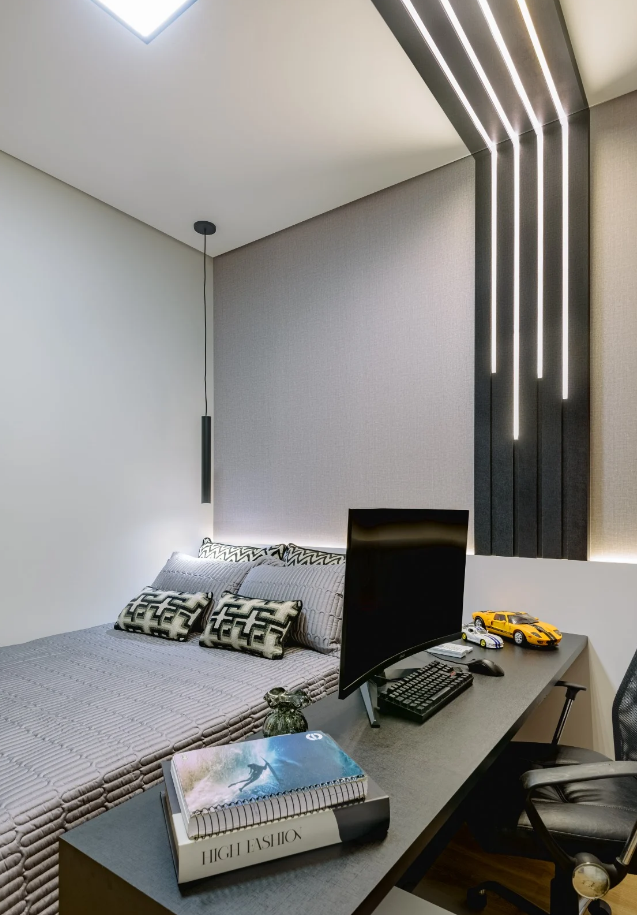 ideias criativas para quarto com escritorio pequeno