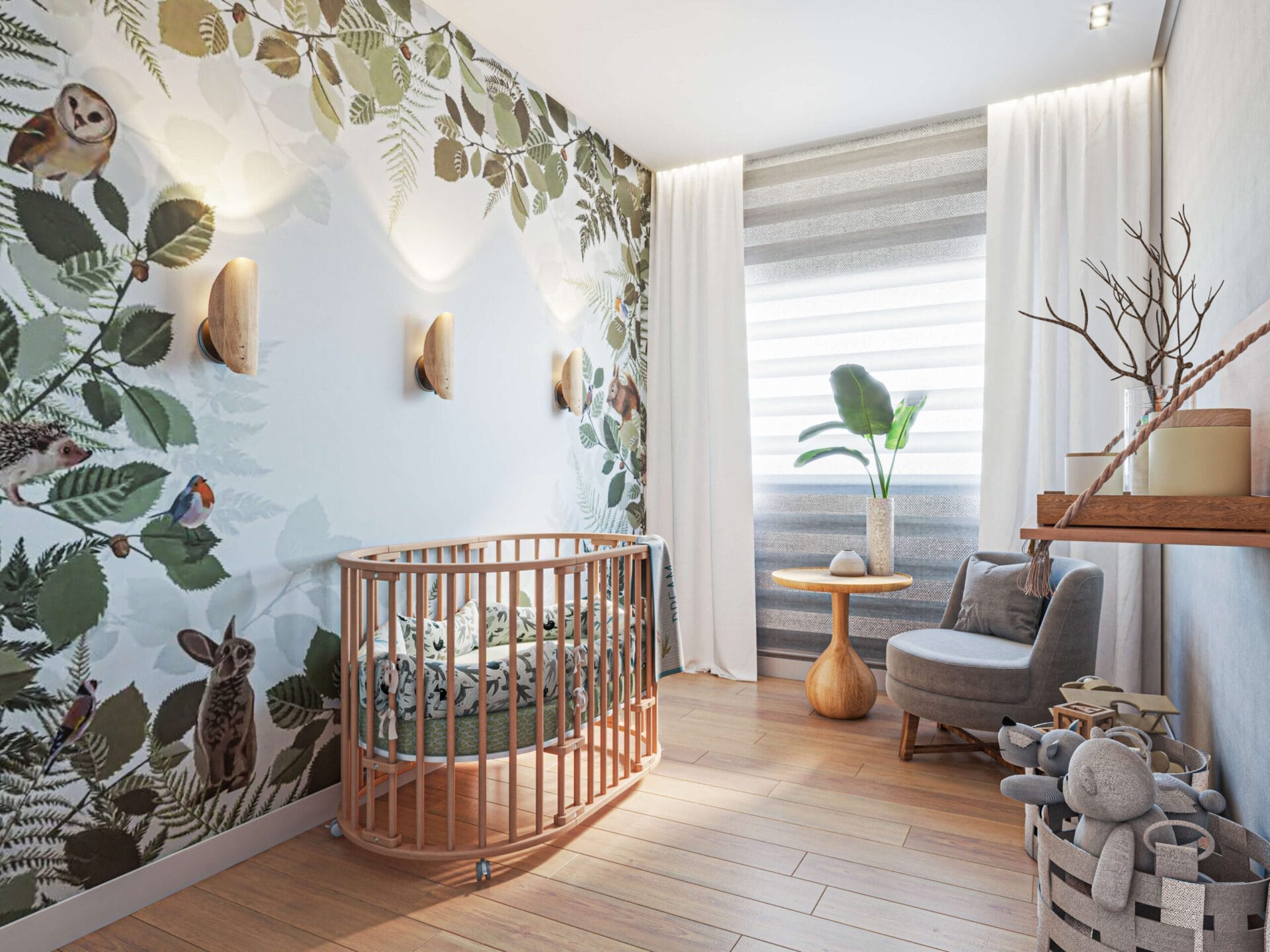 Quarto de bebê minimalista