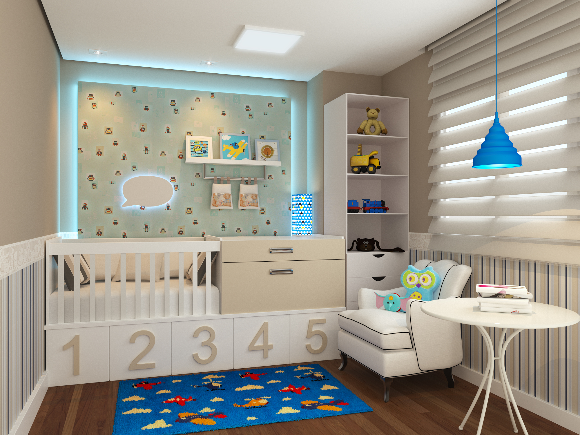 Quarto de bebê com tema natureza
