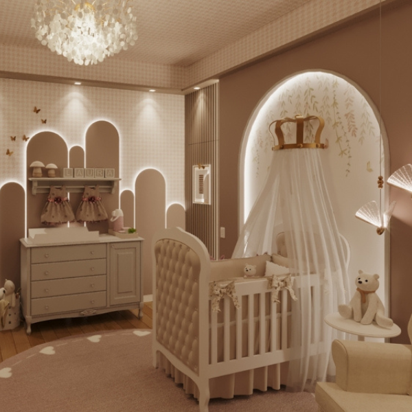 Quarto de bebê com tema nuvens
