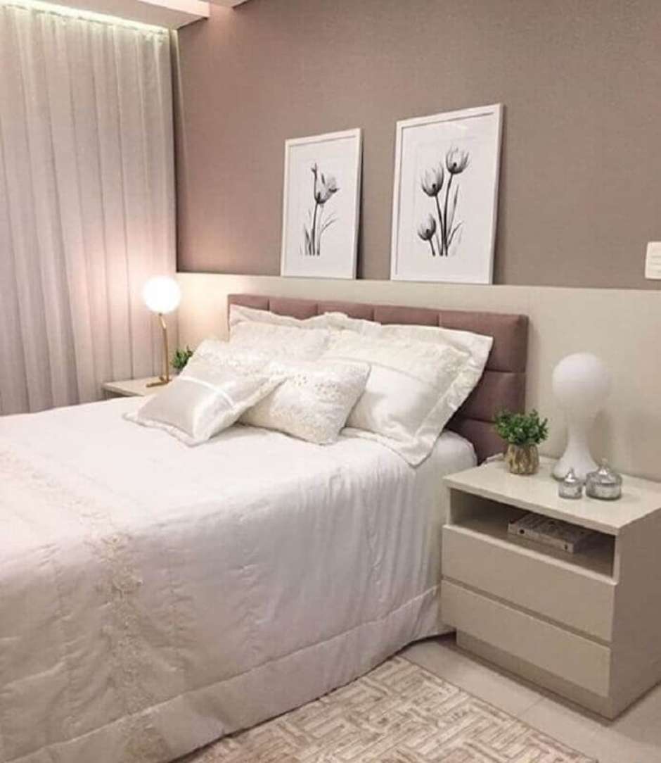 quartos de casal modernos com cores neutras