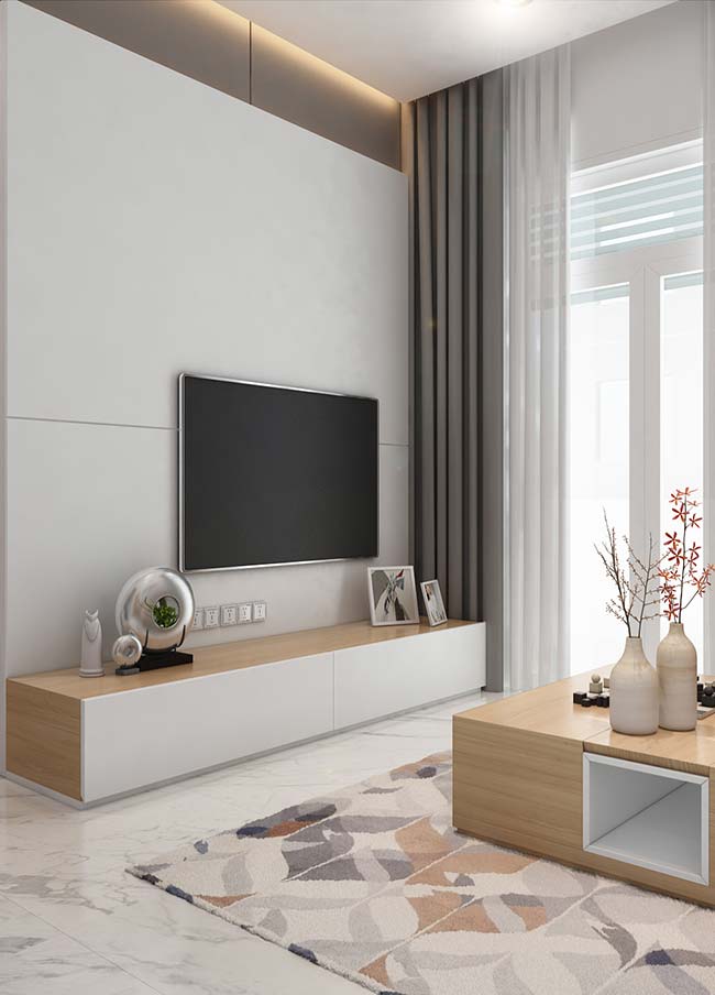 rack pequeno com 2 portas para TV 50 polegadas